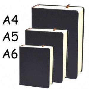High Quality Thick A5 Leather Hardcover <b>Journal</b> Notebook with Thermal Binding and 100 Sheets for Customizable Gift - Product Image 4