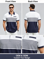 Nouvelle Arrivée 2026 – Chemise Homme Imprimée Rayée Patchwork 100% Polyester Respirante Manches Courtes Décontractée Golf OEM ODM Logo Personnalisé