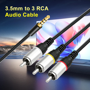 Cable de Audio y Video de 3.5mm a 3 RCA, 6.6FT/2M, Adaptador RCA de 3 Conectores Macho, Cable AUX Estéreo con Revestimiento de PVC para Auto, HDTV y Reproductor de DVD - Product Image 2