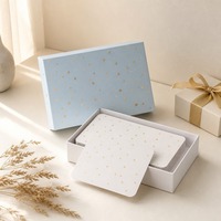 Boîte cadeau rigide et robuste bleu poussière avec couvercle à confettis pour cartes de citations, impression personnalisée, qualité supérieure, vente en gros, directement de l'usine