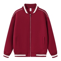 Nouvelle arrivée, veste bomber à col montant avec fermeture éclair, rayures sur le devant, logo, vêtements de travail, en stock, automne-hiver