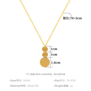 Accessoires Grand et Petit Collier Rond à Paillettes pour Femme, Chaîne Ras du Cou à Pendentif Créative Unique - Product Image 3