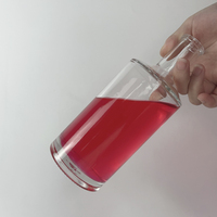 Botol kaca bulat Mini 400ml 500ml, botol minum kaca wiski Vodka lembut Populer