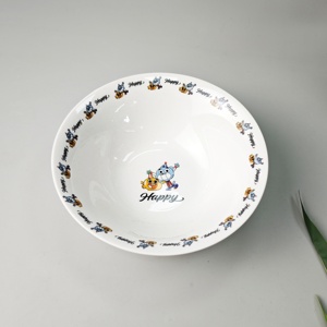 Ensemble de vaisselle en céramique 12 pièces, design carton blanc et rouge, assiettes, tasses et bols, vente chaude - Product Image 4