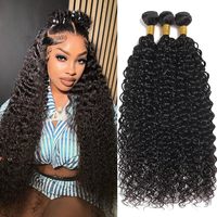 Paquetes de Cabello Virgen Chino 100% Natural 15A, Ondulado, Sin Procesar, para Extensiones Rápidas, Ondas Húmedas, Negro Natural para Mujeres