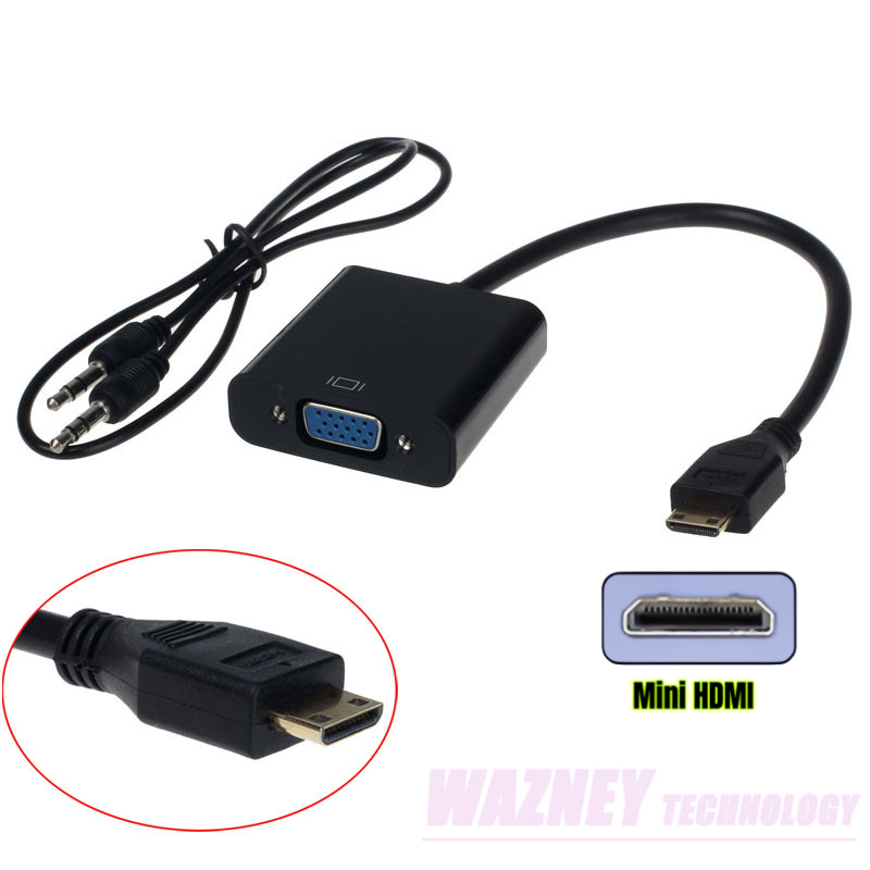 Mini HDMI to VGA With 3.5mm Audio