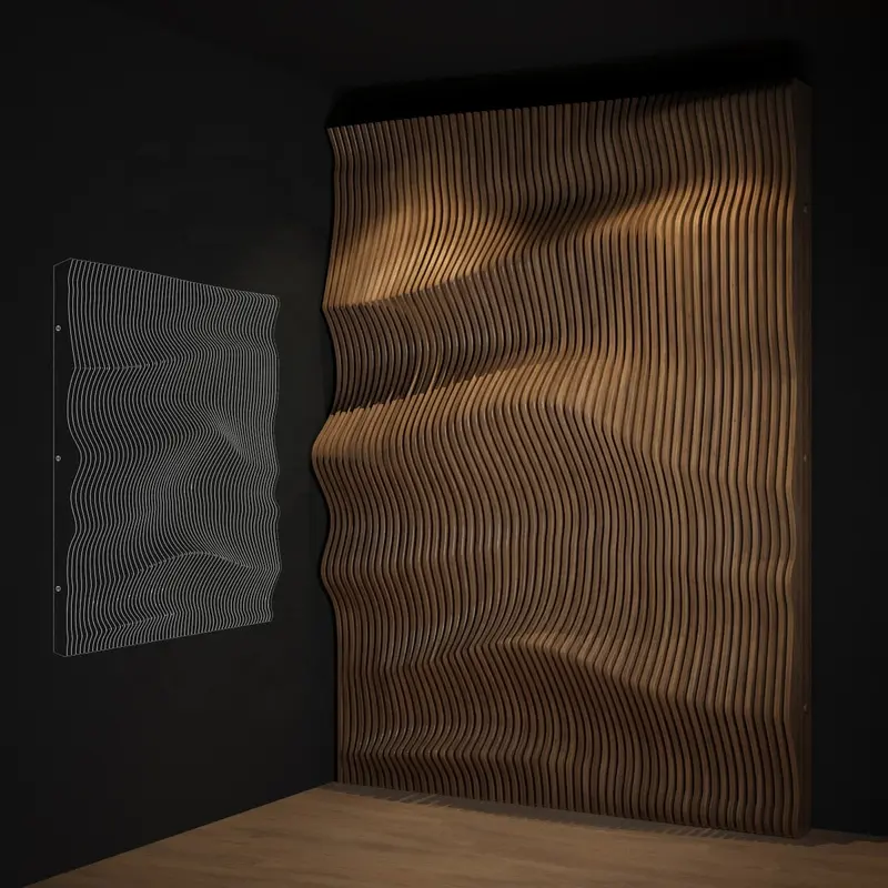 Holz metall 3D wand fassade verkleidung für gebäude außenwand dekoration