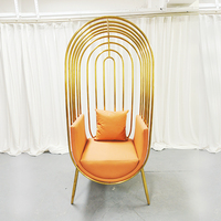 Fauteuil individuel ovale FORSSEN en acier inoxydable, style cage à oiseaux, pour mariages et hôtels