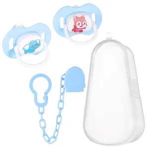 New Style Latex với bìa mềm bé núm vú Clips Silicone bé mọc răng Set