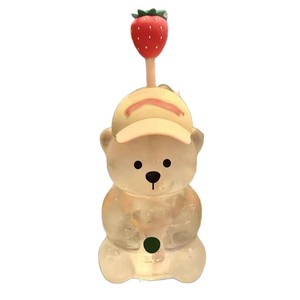 <span class=keywords><strong>Gobelet</strong></span> en verre <span class=keywords><strong>Starbucks</strong></span> Strawberry Bear Baseball Cap <span class=keywords><strong>avec</strong></span> <span class=keywords><strong>paille</strong></span> – Tasse transparente élégante et tendance pour Instagram - Product Image 5