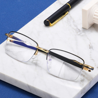 MS 91290 2023 Nuevo Marco hombres gafas de Metal marco Anti luz azul gafas ópticas piernas rectas diseñador de moda gafas personalizadas