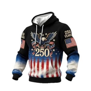 Sweat-shirt à capuche pour homme 100% coton, manches régulières, poche imprimée, respirant, tricoté, vêtement décontracté - Product Image 3