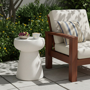 Mushroom-Shaped Outdoor Concrete Side <b>Table</b> Modern Geometric Pedestal End <b>Table</b> For Patio Garden Decorative Use - Product Image 1