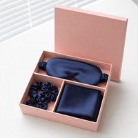 Ensemble de sommeil de luxe en soie de mûrier de qualité 6A, comprenant un masque pour les yeux en soie, un chouchou pour cheveux et une taie d'oreiller, doux, respirant et anti-âge, coffret cadeau pour le sommeil