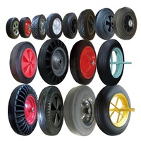 5 6 8 10 12 14 2.50-8 3.00-8 3.50-6 Roues à pneu plat en caoutchouc solide de 4.00 à 8 pouces, pour chariot de chariot à main de brouette