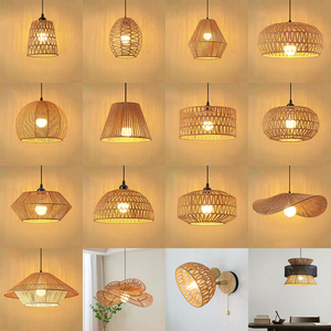 Lámpara Colgante <span class=keywords><strong>de</strong></span> Ratán para Sala <span class=keywords><strong>de</strong></span> Estar, Comedor, Dormitorio, Restaurante, E26 E27, Lámparas <span class=keywords><strong>de</strong></span> Techo <span class=keywords><strong>de</strong></span> Ratán - Product Image 3