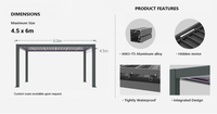 Pergolas et tonnelles motorisées à lames orientables en aluminium, avec éclairage LED à commande automatique et structure thermolaquée