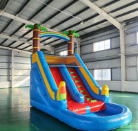 Toboggan aquatique gonflable commercial intérieur/extérieur pour enfants, parc aquatique d'été, location pour fêtes de jardin, toboggan gonflable personnalisé en PVC