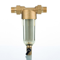 Filtre à eau pré-épurateur sous-évier en acier inoxydable 316 et laiton, maille 40 microns, débit 1200 GPD, installation facile, grattoir à sédiments, extérieur