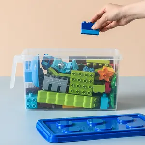 Großhandel klar lego lagerung bins-Klare Aufbewahrung sbox für Lego-Spielzeug Sortier behälter für Kinder Zylinder förmige Lego-Spielzeug box