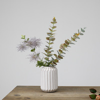 Fleurs d'eucalyptus nordiques en PU imprimées en 3D, feuilles de luxe, différentes couleurs, longues tiges, feuilles d'eucalyptus vertes pour bouquet