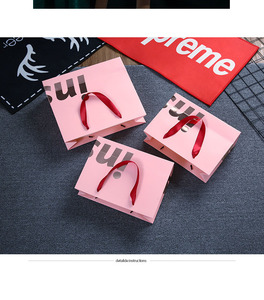 Luxury Pink Ribbon Shopping <strong>Paper</strong> <strong>Bag</strong> for Cosmetic Custom <strong>Logo</strong> <strong>Printed</strong> Hot Stamping Laser Bright Gold Quality Gift Packaging <strong>Bag</strong> - Product Image 5