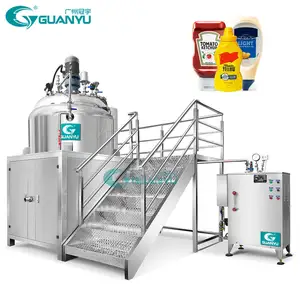 1000L Vacuum Fixed Type Food Grade Peanut Butter Sauce Emulsifier High Shear Emulsifying Machine with Water and Oil Pot