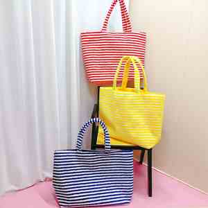 20 Inches Luxury Striped Terry Cloth Carry <b>Tote</b> Fashion Portable Beach <b>Bag</b> Plush <b>Shoulder</b> <b>Strap</b> Large Capacity Shopping Travel - Product Image 3