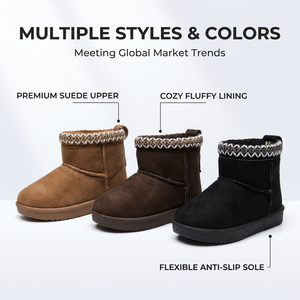 Bottes d'hiver pour bébé en gros d'usine, bottes <span class=keywords><strong>de</strong></span> <span class=keywords><strong>neige</strong></span> classiques brodées pour tout-petits, chaussures à semelle souple et flexible, bottines chaudes pour nourrissons - Product Image 2
