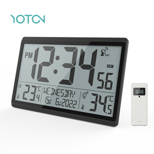 Markdown Sale Digitale RC-<span class=keywords><strong>Wanduhr</strong></span> im modernen Stil mit In/Out-Temperatur-Hygrometer - Product Image 1