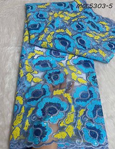 Nigeria sang trọng ASO ebi 2025 phi pháp nặng ren vải chất lượng cao 3D hạt Sequins mới đính - Product Image 4