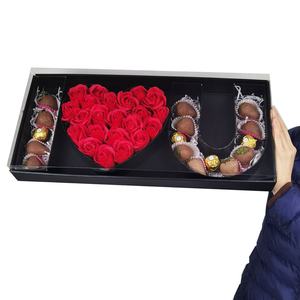 กล่องของขวัญรูปดอกไม้รูปหัวใจสตรอว์เบอร์รีช็อกโกแลตหวานๆ พร้อมข้อความ I Love You ทำจากกระดาษแข็ง - Product Image 2