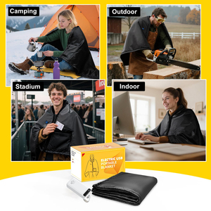 Manta Calefactora Portátil y Cómoda con 3 Niveles <span class=keywords><strong>de</strong></span> Temperatura, Eléctrica, Impermeable, con Protección contra Sobrecalentamiento, para Exteriores y Garaje - Product Image 6