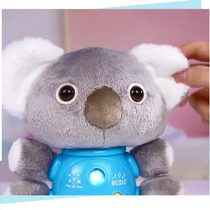 Koala-juguetes de peluche suaves y relajantes para bebé, juguetes de felpa con luces, música y relleno, regalo para niños