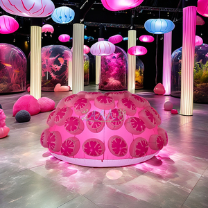 Gonflables d'intérieur/extérieur de corail semi-circulaire rose de 2m de diamètre pour jardin/centre commercial/gonflables pour la publicité publique - Product Image 4