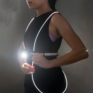 High Quality <b>LED</b> Vest and 200Lumens Headlight/Torch Flashing Safety Clothing with Hoodie Reflective for Running - Product Image 1