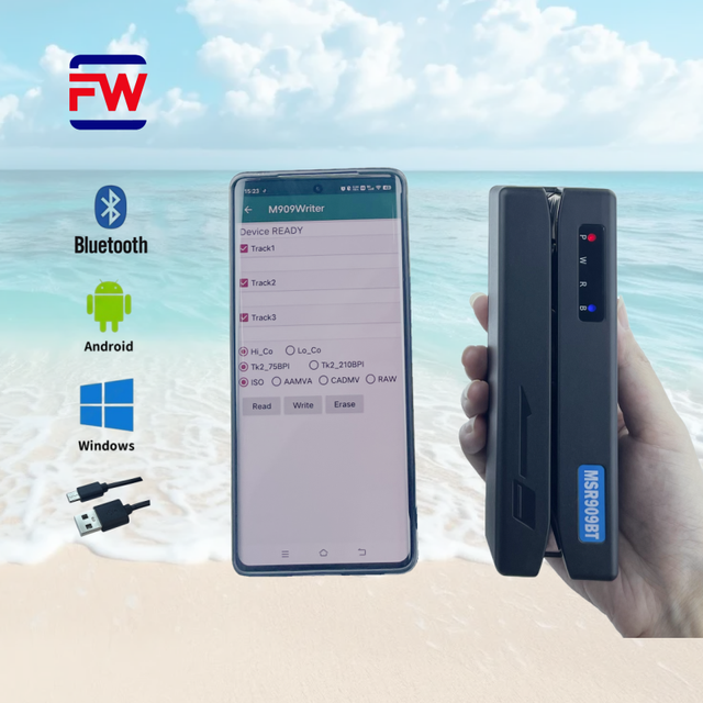 Blue Tooth Magnetic Stripe Card Reader Encoder 1/2/3 Track MSR Encoder HiCo LoCo Compatible Msr909BT 1 Year Warranty