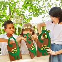 6 Pcs Tas Hadiah Dinosaurus untuk Pesta, Tas Goodie Dinosaurus dari Kain Felt, Tas Jinjing Ulang Tahun Bertema Hutan yang Dapat Digunakan Kembali untuk TK dan PAUD