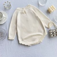 Modischer Herbst-Winter Baby Langarm-Strampler Blumenmuster Baumwolle Baby Mädchen Strick-Bodys Strampler Pullover