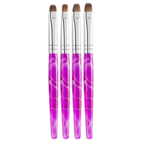 GUYO 2pcsPurple Color Pinceaux à ongles en bois de santal Stylo de peinture serti pour acrylique Gel UV DIY Nail Art Manucure Tools