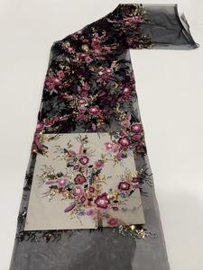 Tessuto per Abiti da Sposa in Velluto con Perline e Paillettes, Stile Europeo e Americano, Moda Autunno-Inverno - Product Image 1