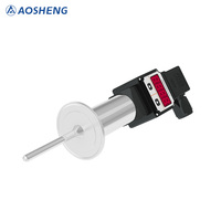 Transmisor Sanitario de Liberación Rápida Tri-Clamp, Sensor de Temperatura con Pantalla LED, Acero Inoxidable IP68 0.05C USB, Limpieza Diaria