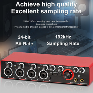 Interface audio USB 4 canaux, 4 entrées micro XLR, alimentation fantôme 48V pour l'enregistrement musical, la diffusion en direct, les podcasts, fabrication industrielle - Product Image 4