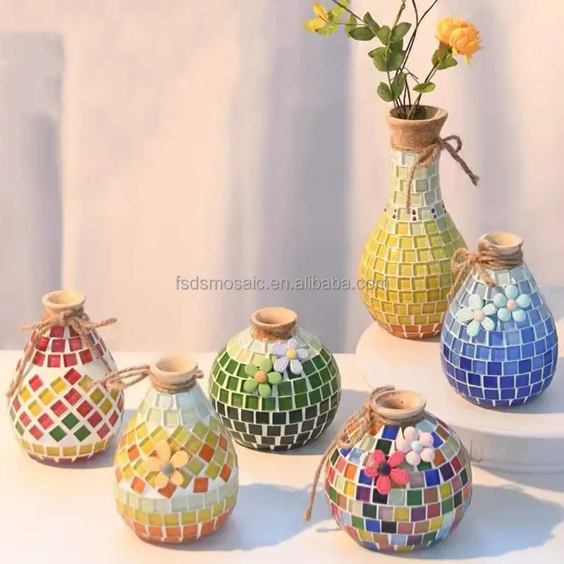 Mattonelle di mosaico Smalti di vetro del mestiere del vaso del regalo del giocattolo creativo di vendita caldo dei bambini di Diy
