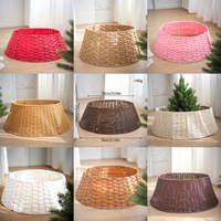 Support de sapin de Noël en rotin écologique de haute qualité, pliable, 9 couleurs au choix, accessoires pour sapin de Noël fabriqués en usine