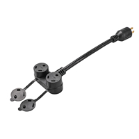 Kabel Adaptor RV 30 Amp NEMA L14-30P ke TT-30R, Kabel Y Splitter, Heavy Duty 10 AWG STW, Selubung PVC Fleksibel, Bersertifikasi ETL