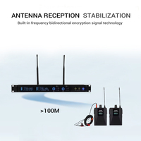 Système de microphone sans fil stéréo UHF pour scène et église, moniteurs intra-auriculaires portables en métal True Diversity