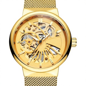 <span class=keywords><strong>Montre</strong></span> mécanique Gutuo pour homme en acier inoxydable, bracelet maille milanaise, fond ajouré, à <span class=keywords><strong>remontage</strong></span> <span class=keywords><strong>manuel</strong></span>, cadran à aiguilles, modèle tendance et best-seller - Product Image 1