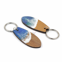 Porte-clés vague en résine style océan, cadeau créatif culturel, ornement à suspendre, facile à transporter, souvenir de voyage