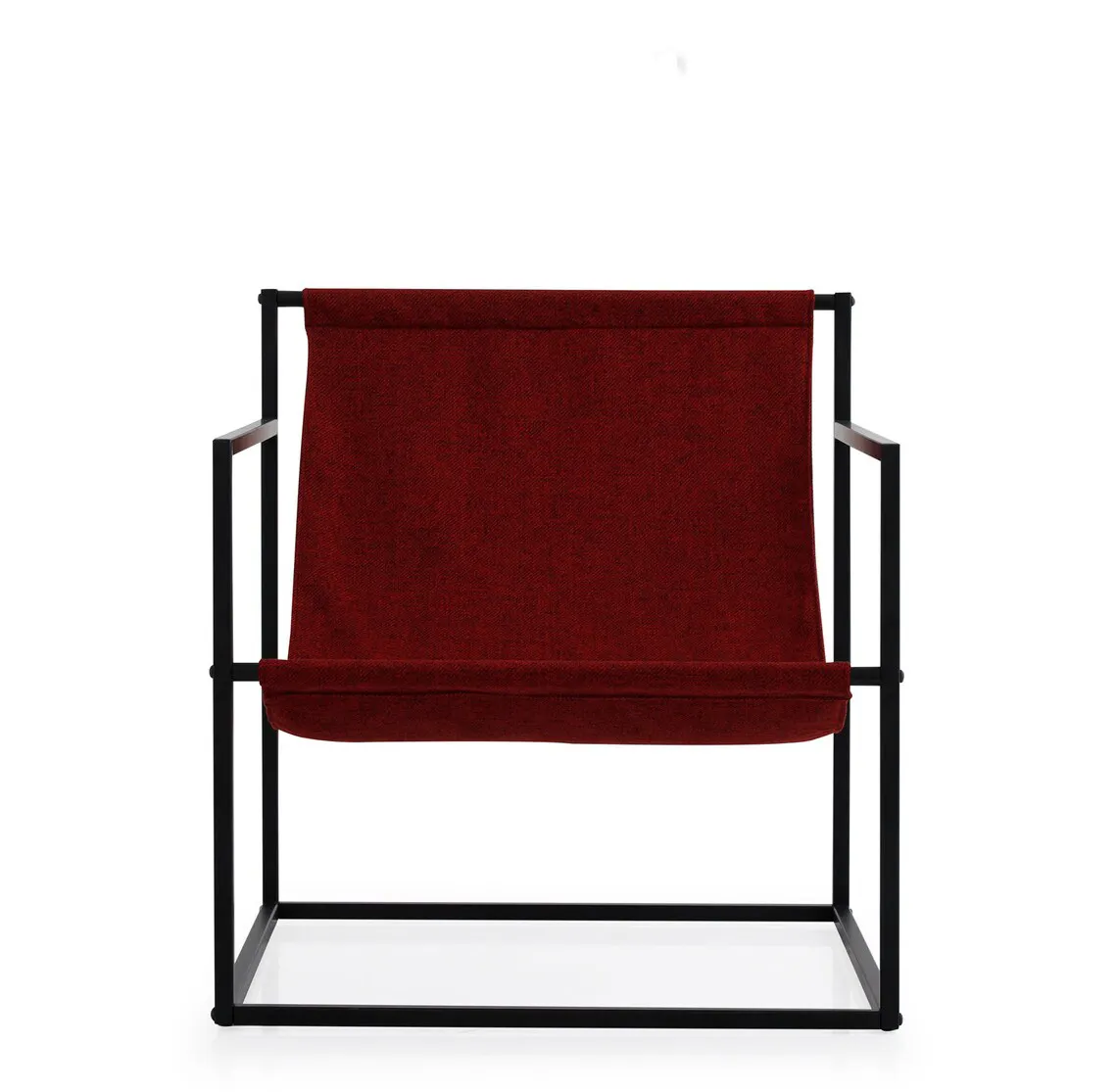 Eisen- und Stoff-Wohnzimmermöbel bequemer Stuhl rote Farbe Strandstühle für Haus & Hotels Restaurantnutzung Möbel